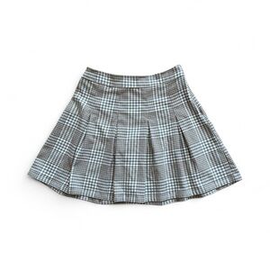 Classic Brown and White Plaid Skirt